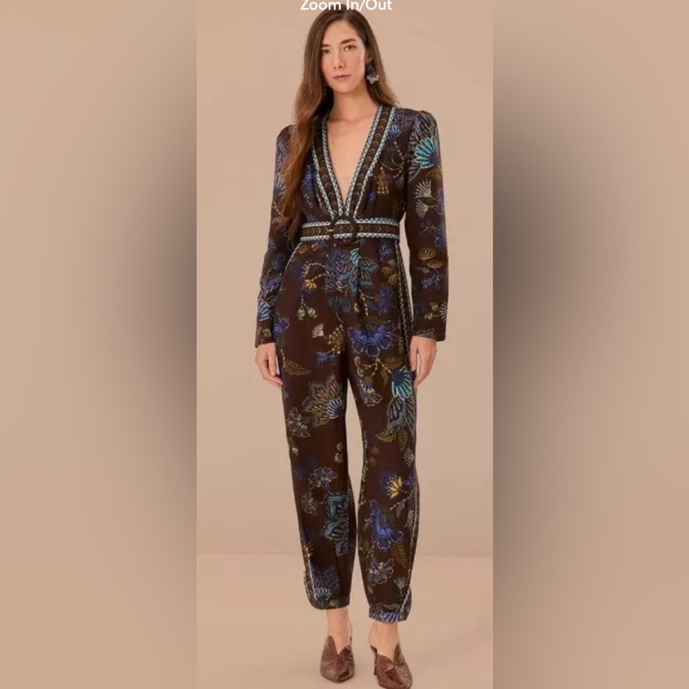 Farm Rio Embroidered Garden Jumpsuit Size S